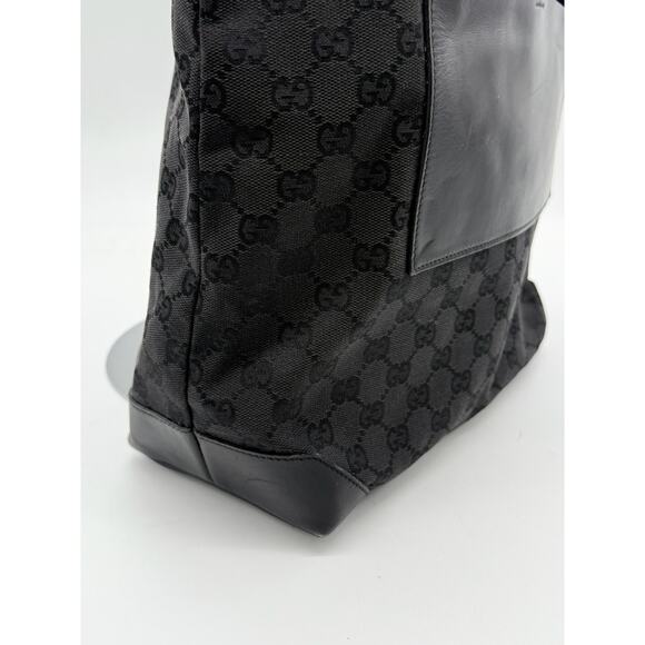 GUCCI Black Guccissima Monogram Nylon Tote Bag with leather*COA included - Picture 14 of 16